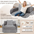 Muumblus Oversized Lounge Chair with Ottoman, Cloud Accent Armchair for Living Room, Beige Chenille