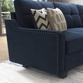 HONBAY Rivet Corner Sofa L - Shaped Sofa Couch Reversible 4 - Seater Couch for Living Room and Apartment, Dark Blue