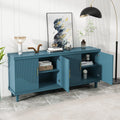 Large 4 - Door Storage Cabinet with Adjustable Shelves, Modern Multi - Room Organizer for Living Room, Kitchen, Bedroom, Hallway - Blue