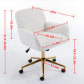 Furniture Office Chair, Artificial Rabbit Hair Makeup Vanity Chair Chair, 360 Comfy Swivel Armchair with Wheels, Modern Height Adjustable Cute Vanity Chair for Living Room Small Spaces Pink