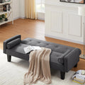 72" Convertible Loveseat Sofa Bed Sleeper Daybed, Modern Upholstered Folding Recliner, Small Futon Sofa for Living Room Apartment Office, Gray 02