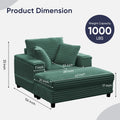 ZAFLY 44" Modern Corduroy Accent Armchair with Storage Ottoman for Living Room, Black