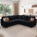 HONBAY Rivet Corner Sofa L - Shaped Sofa Couch Reversible 4 - Seater Couch for Living Room and Apartment, Dark Blue