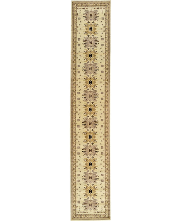 Unique Loom Oasis Taftan Ivory 3' x 16' 5 Runner Rug