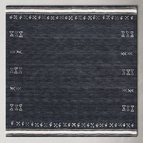 Santiago Handmade Wool Charcoal Rug AllModern Rug Size: Square 6'