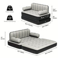 Inflatable Air Sofa Bed 2 - in - 1 Backrest Couch Airbed with Headboard and Pump Convertible Blow up Bed Mattress for Home, Camping, and Guests, Living Room Furniture, Queen Size