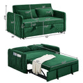 Convertible Sofa Bed, 3 in 1 Sleeper Sofa with 2 Pillows and Adjustable Backrest for Living Room Office, Black