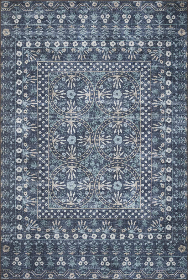 Rifle Paper Co. x Loloi Maison Collection MAO-03 Rosette Blue 18" x 18" Sample Rug