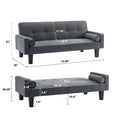 72" Convertible Loveseat Sofa Bed Sleeper Daybed, Modern Upholstered Folding Recliner, Small Futon Sofa for Living Room Apartment Office, Gray 02