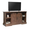 Mayincolor Farmhouse TV Stand for 65+ Inch TV, 34'' Tall Entertainment Center with Sliding Barn Doors, Rustic Wood Media Console Storage Cabinet Television Stand for Living Room, Light Grey
