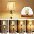 Farmhouse Metal Tray Floor Lamp for Living Room with Nightlight Vintage Tall Lamp with Linen Fabric Shade Industrial Standing Lamp for Bedroom Office Home House Study (Bulb Included)