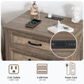 Hommpa Farmhouse 3 Drawers Nightstand with Charging Station, Rustic Wood Night Stand with Drawers for Bedroom, Vintage Bedside Table Small Dresser Chest of Drawers for Living Room, White