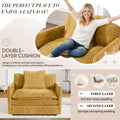 Muumblus Oversized Lounge Chair with Ottoman, Cloud Accent Armchair for Living Room, Beige Chenille