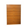 Xukmct 5 Drawer Dresser with Metal Handle, Perfect for Living Room, Bedroom, Brown