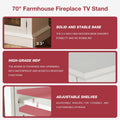 Easoger Fireplace TV Stand for Tvs up to 65", 12 Flame Colors&12 LED Light Colors, TV Console with 3-Sided Glass Fireplace, for Living Room, Gray