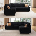 HONBAY Rivet Corner Sofa L - Shaped Sofa Couch Reversible 4 - Seater Couch for Living Room and Apartment, Dark Blue