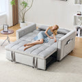 Velvet 3 - in - 1 Convertible Sofa Bed - USB Charging, Adjustable Backrest Pull - Out Couch Loveseat Sleeper for Living Room, Apartment & Small Space, Black