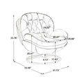 Swivel Accent Chair with Ottoman, Velvet Single Sofa Reading Chair with Metal Frame, Modern Tufted Armchair Comfy Lounge Chairs with Footrest for Living Room, Bedroom, Office, Red