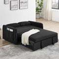 Convertible Sofa Bed, 3 in 1 Sleeper Sofa with 2 Pillows and Adjustable Backrest for Living Room Office, Black