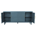 Large 4 - Door Storage Cabinet with Adjustable Shelves, Modern Multi - Room Organizer for Living Room, Kitchen, Bedroom, Hallway - Blue