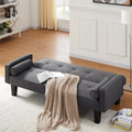 72" Convertible Loveseat Sofa Bed Sleeper Daybed, Modern Upholstered Folding Recliner, Small Futon Sofa for Living Room Apartment Office, Gray 02
