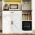 Trumanpick 61"h Large Buffet Sideboard Cabinet, TV Cabinet, Kitchen Pantry for Dining Room, Living Room, 61.3''L x 15''W x 29.8''H, White/Walnut