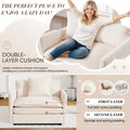 Muumblus Oversized Lounge Chair with Ottoman, Cloud Accent Armchair for Living Room, Beige Chenille