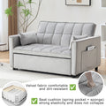 Velvet 3 - in - 1 Convertible Sofa Bed - USB Charging, Adjustable Backrest Pull - Out Couch Loveseat Sleeper for Living Room, Apartment & Small Space, Black