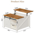 Waleaf Wooden Coffee Table, Lift Top Coffee Table with Large Hidden Storage Shelf for Living Room