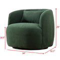 34" Wide Boucle Swivel Barrel Chair, No Assembly Round Upholstered Armchair Accent Chair Single Sofa Chair with Toss Pillow for Living Room and Bedroom, Taupe