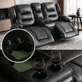 IPKIG Electric Home Theater Seating - Power Recline Chair Loveseat RV Sofa with Console, 67" Double Recliner 2 - Seater RV Couch with Storage/USB Charging/Lighting/Cup Holders for Living Room