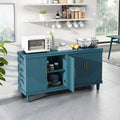 Large 4 - Door Storage Cabinet with Adjustable Shelves, Modern Multi - Room Organizer for Living Room, Kitchen, Bedroom, Hallway - Blue