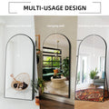 Ufurpie 71"×32" Large Full Length Mirror, Arch Mirror, Floor Mirror with Stand, for Bedroom Living Room Dressing Room, Black
