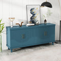 Large 4 - Door Storage Cabinet with Adjustable Shelves, Modern Multi - Room Organizer for Living Room, Kitchen, Bedroom, Hallway - Blue