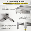 Commercial Work Table Workstation 24 x 42 Inches Commercial Food Prep Work Table with 2 Drawers. Undershelf and Backsplash. 992 lbs Load Stainless-Steel Kitchen Island for Restaurant. Home and Hotel