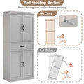Dsstyles Pantry Cabinet, Freestanding Kitchen Pantry Storage Cabinet, 70" Cupboard, Tall Storage Cabinet with Doors and Adjustable Shelves, for Bathroom, Dining Room, Living Room, Antique White/Gray