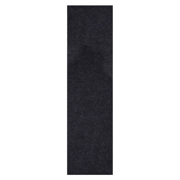 Ottomanson Lifesaver Collection Black 2 ft. 7 in x 9 ft. 10 in. Utility Ribbed Indoor/Outdoor Runner Rug