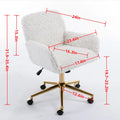 Furniture Office Chair, Artificial Rabbit Hair Makeup Vanity Chair Chair, 360 Comfy Swivel Armchair with Wheels, Modern Height Adjustable Cute Vanity Chair for Living Room Small Spaces Pink