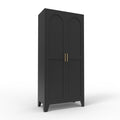 Metal Storage Cabinet with Doors and Adjustable Shelves, 71'' 2 Shapely Doors Cabinet, 5 - Tier Tall Steel Locker for Bedroom, Living Room, Office, Home, White