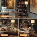 Farmhouse Metal Tray Floor Lamp for Living Room with Nightlight Vintage Tall Lamp with Linen Fabric Shade Industrial Standing Lamp for Bedroom Office Home House Study (Bulb Included)
