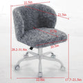 Furniture Office Chair, Artificial Rabbit Hair Makeup Vanity Chair Chair, 360 Comfy Swivel Armchair with Wheels, Modern Height Adjustable Cute Vanity Chair for Living Room Small Spaces Pink