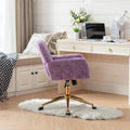 Furniture Office Chair, Artificial Rabbit Hair Makeup Vanity Chair Chair, 360 Comfy Swivel Armchair with Wheels, Modern Height Adjustable Cute Vanity Chair for Living Room Small Spaces Pink