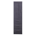 Euroco Wood Full Size Murphy Wall Bed with Wardrobe and Drawers for Living Room, Moveable Wardrobe and Drawers, Space - Saving & Easy Open and Close for Kids Teens Adults, Gray