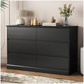 White Dressers Bedroom Dresser 6 Drawer Storage Chest of Drawers Double Dresser Storage Side Cabinet Room Furniture for Bedroom Living Room