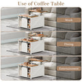 Waleaf Wooden Coffee Table, Lift Top Coffee Table with Large Hidden Storage Shelf for Living Room