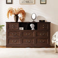 Enhomee Wood Dressers for Bedroom with 9 Drawers White Dresser Chest of Drawers for Living Room