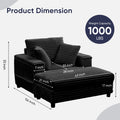 ZAFLY 44" Modern Corduroy Accent Armchair with Storage Ottoman for Living Room, Black