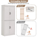 Dsstyles Pantry Cabinet, Freestanding Kitchen Pantry Storage Cabinet, 70" Cupboard, Tall Storage Cabinet with Doors and Adjustable Shelves, for Bathroom, Dining Room, Living Room, Antique White/Gray