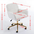Furniture Office Chair, Artificial Rabbit Hair Makeup Vanity Chair Chair, 360 Comfy Swivel Armchair with Wheels, Modern Height Adjustable Cute Vanity Chair for Living Room Small Spaces Pink