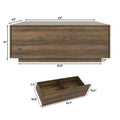 Blotout Square Coffee Table with 2 Large Drawers, 43" Mid Century Modern Coffee Table with Storage, Wood Cocktail Table Center Table with Storage for Living Room, Wood Grain